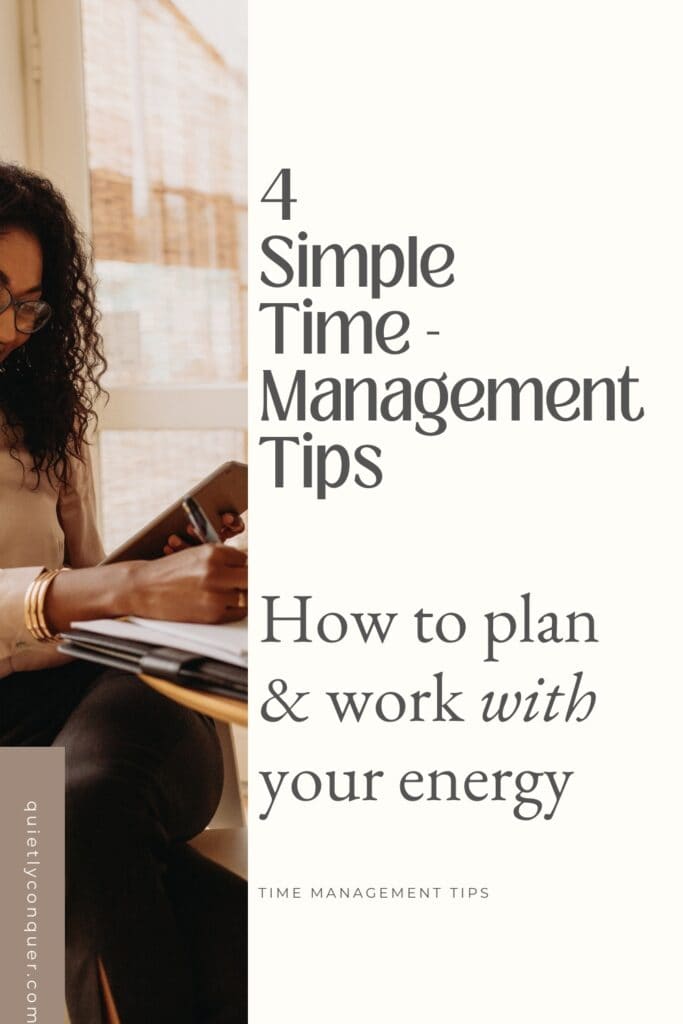 4 Simple Time Management Hacks: How to Plan With Your Energy. Woman working at desk open laptop