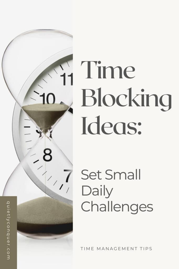 Time Blocking Ideas. IMage of a clock and sand timer