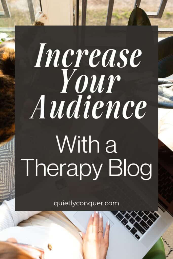 How to increase your audience with a therapy / counselling blog. Image of a person at their desk