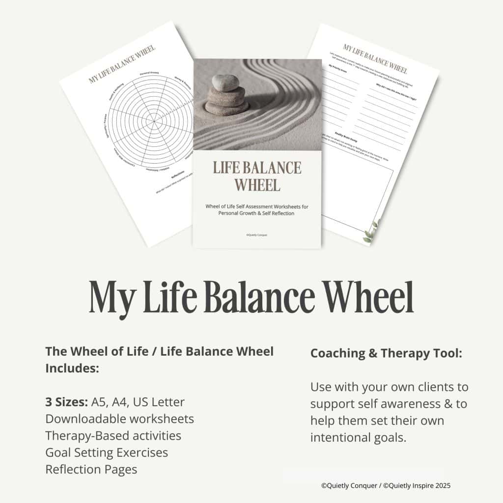 Mock up of The Life Balance Wheel: For a More Balanced Life