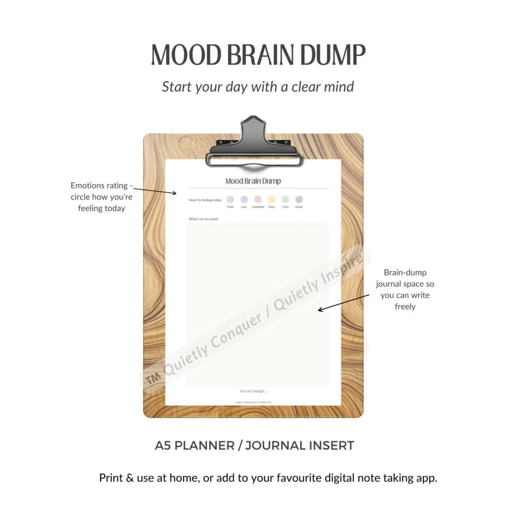 Mood Brain DUmp Printable Mock up